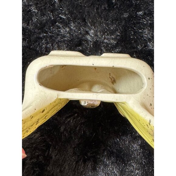 Vintage Ceramic Butterfly Wall Hanging Vase Yellow & Gold Tones - Picture 7 of 8